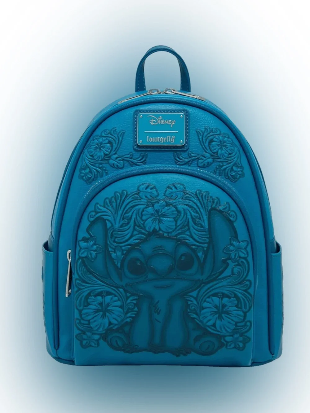 Loungefly Lilo & Stitch Blue Tooling Debossed Mini Backpack